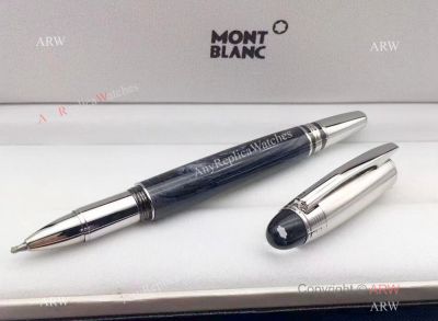 New Copy Mont Blanc StarWalker Pens - Silver Cap Black Marble